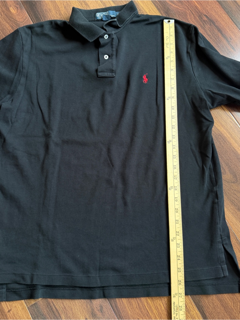 Polo Ralph Lauren Short Sleeve Polo Shirt Mens Black Large Red Pony - Picture 7 of 7